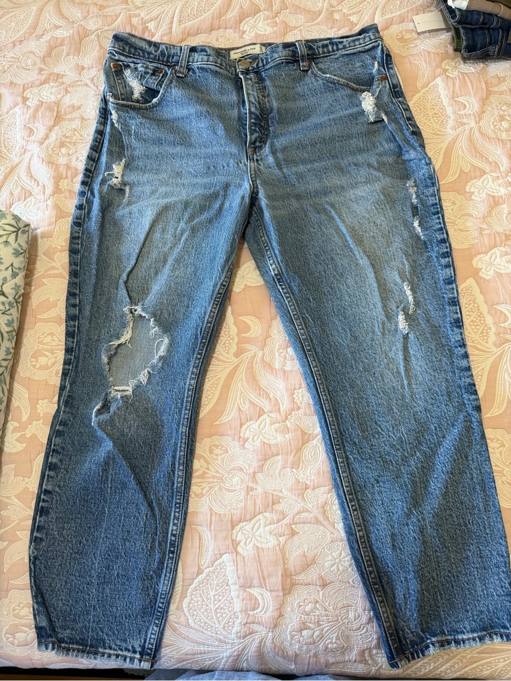 Abercrombie & Fitch Women's Distressed Skinny Jeans - Blue Denim